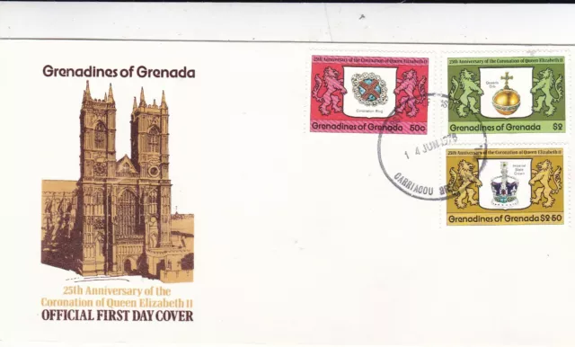 Grenada Grenadines 1978 Coronation Elizabeth II FDC unaddressed VGC