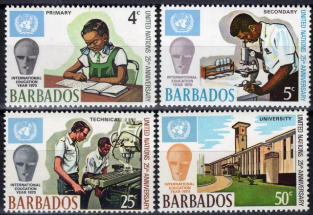 ZAYIX Barbados 344-347 MNH UN Emblem Education 062723S27M