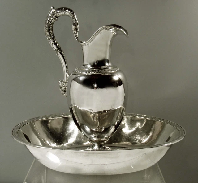 FRENCH STERLING EWER & BASIN   c1825 LOUIS RUCHMAN