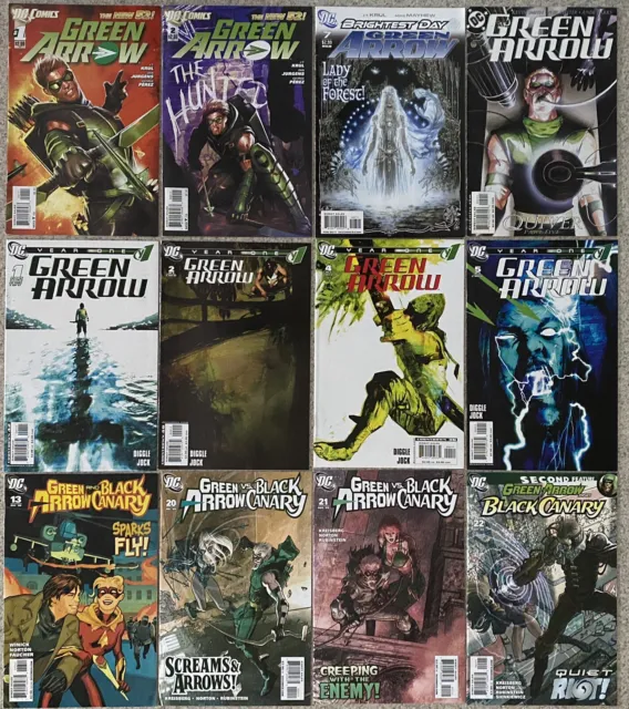 Lot 12 GREEN ARROW Year One 1 2 4 5 NEW 52 #1 2 7 Quiver 5 BLACK CANARY 13 VF/NM