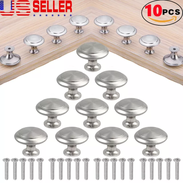 10-PACK Cabinet Knobs Drawer Pulls Door Handles Kitchen Hardware Brushed Nickel