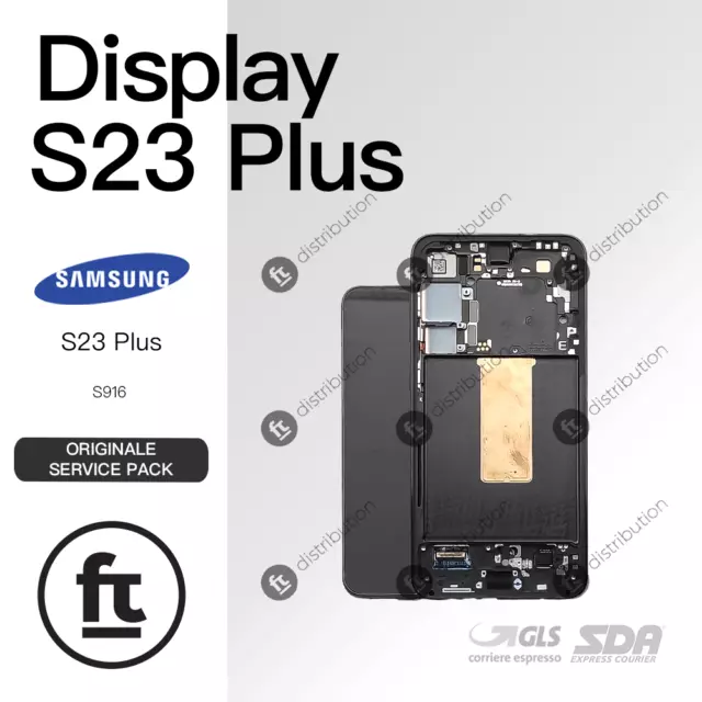 Samsung Display S23 Plus Sm-S916 Originale Service Black Nero Touch Schermo
