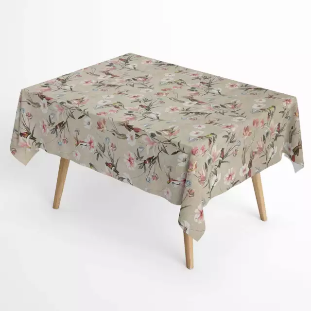 Jacquard Tischdecke beschichtete Baumwolle ANNA LINUM Colibri Blüten 2