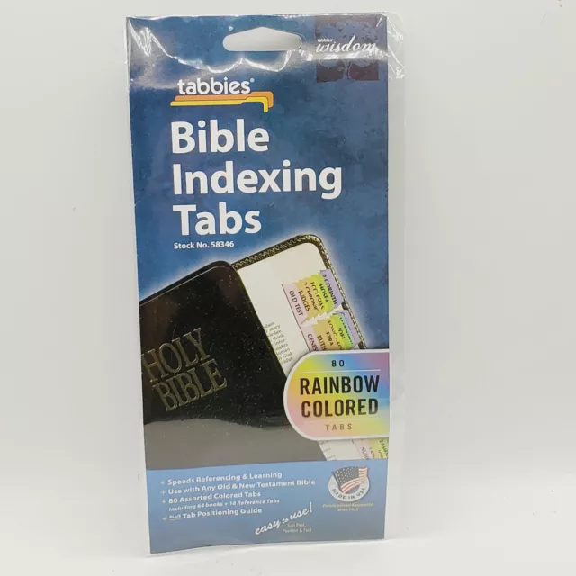 Tabbies Bible Indedxing Tabs Wisdom Tools Rainbow Color Index USA NIP New Study