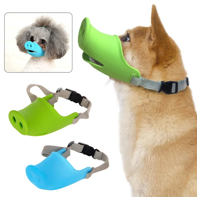 Maschera per cane animale domestico regolabile stopt corteccia morso rete bocca morbida E E