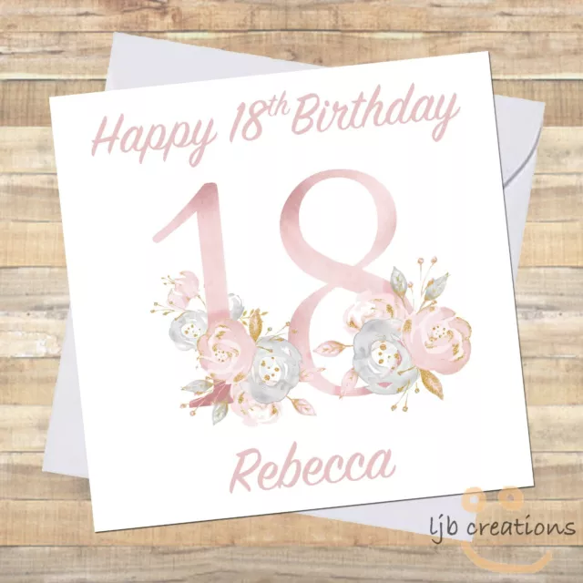 Personalised 18 Birthday Card For 18th Friend Sister Granddaughter Niece Female