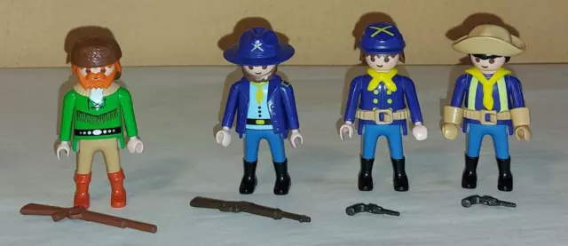 PLAYMOBIL KONVOLUT WESTERN  - NORDSTAATLER FIGUREN und TRAPPER MIT WAFFEN