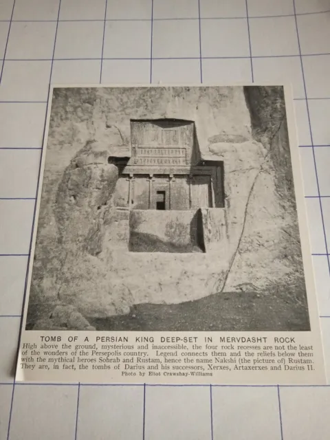Tomb Persian king Merdasht rock Persepolis Sohrab Rustam Darius Xerxes c 1923