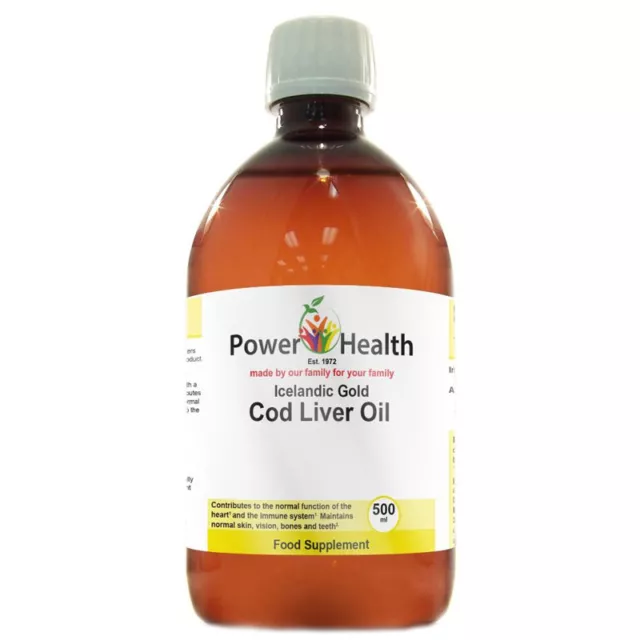 Power Health Icelandic Gold Pure Cod Liver Oil Liquid 500ml Food Supplement