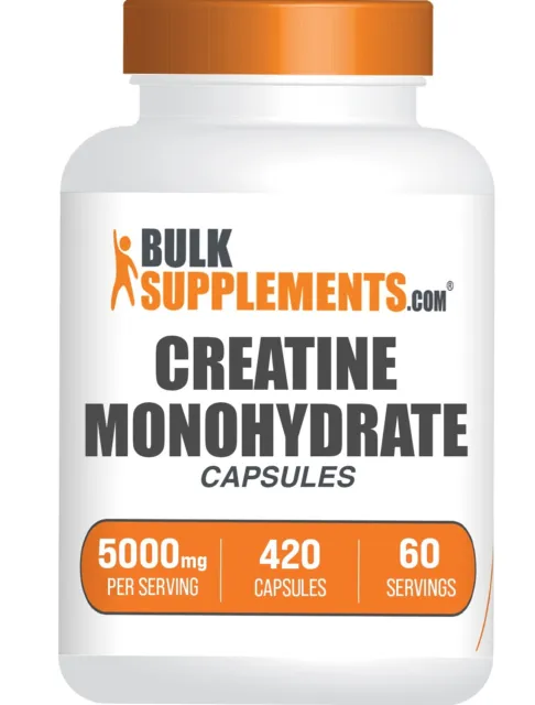 BulkSupplements Creatine Monohydrate 420 Capsules - 5000mg Per Serving