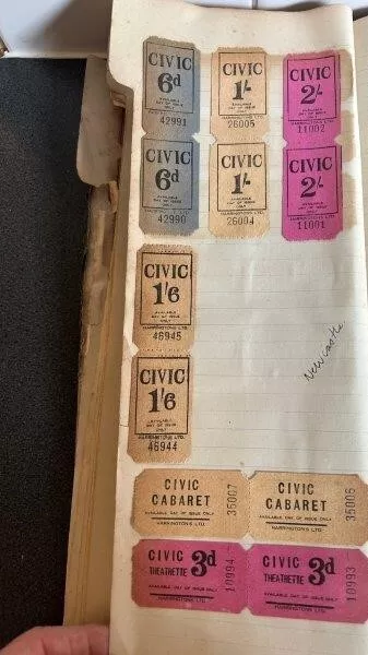 Civic Theatre 1930s/40s unused theatre tickets - RARE (12)