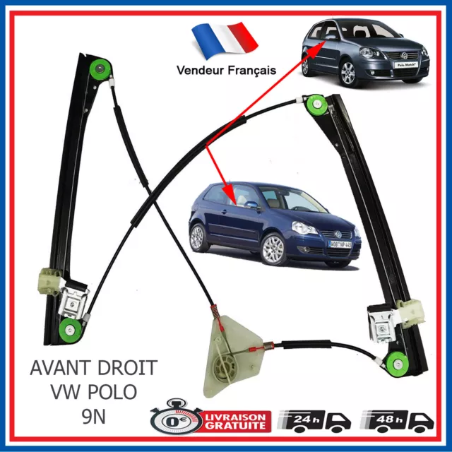 Mecanisme de Leve Vitre Electrique Avant Droit VW Polo 9N 3 Portes 6Q3837462A