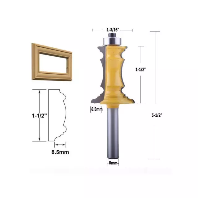 Profilfräser Kantenfräser Set, 8mm Schaft Professional Zubehör Cutter aus