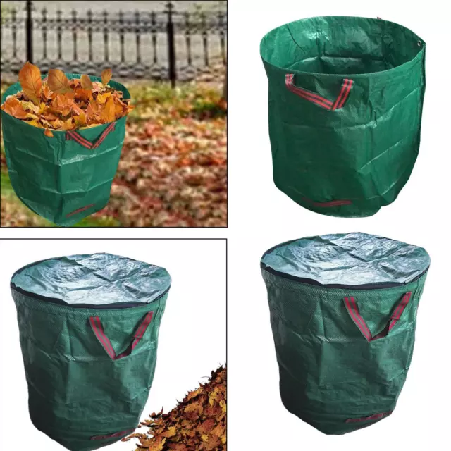 Sac à déchets de jardin avec couvercle 32 gallons Sac de feuilles de jardin  réutilisable pour la pelouse de jardinage domestique et les déchets de  jardin