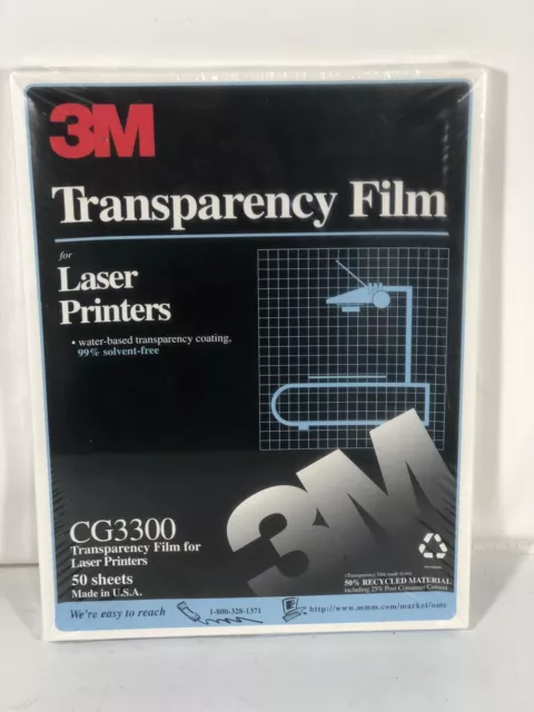 3M CG3300 Transparence Film Feuilles pour Imprimantes Laser 50 - Neuf Scellé