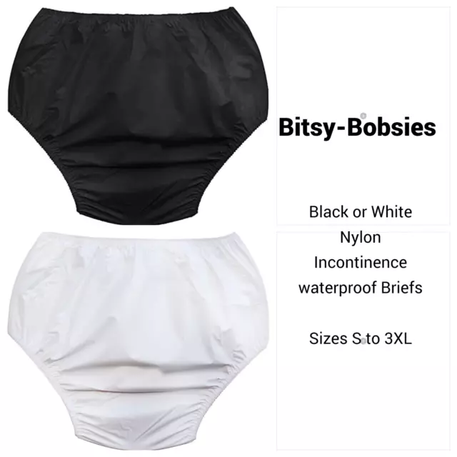 Ladies/Mens Nylon Waterproof Incontinence Briefs Pants Knickers