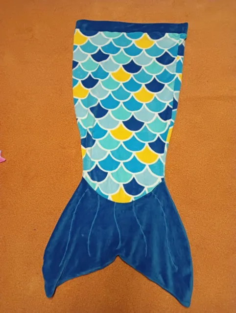 Decke Meerjungfrau blau-gemustert für Kinder Mädchen