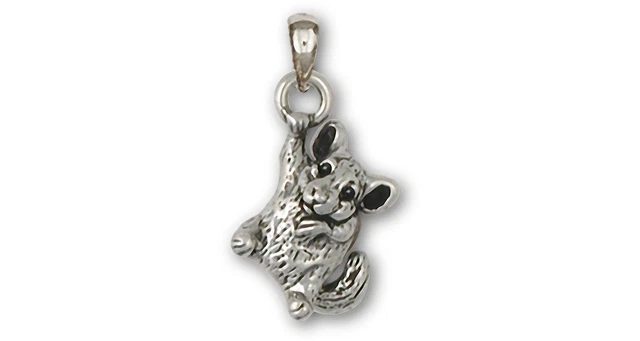 Chinchilla Jewelry Sterling Silver Handmade Chinchilla Pendant  CL14-P