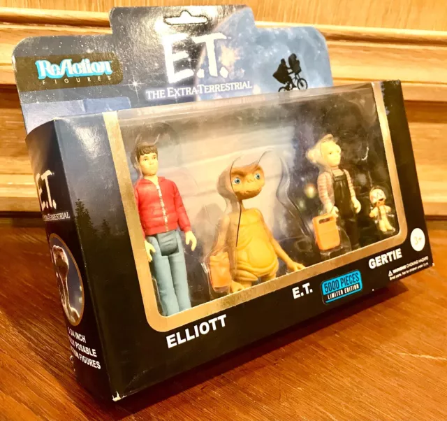 Funko Reaction Super 7 E.t. Elliot Gertie Et Limited Edition Action Figure Set