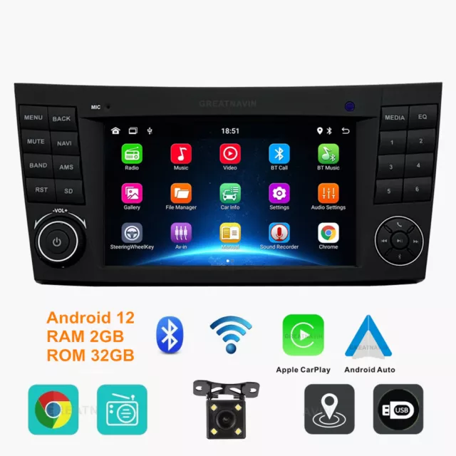 Head Unit Car Radio Stereo GPS Sat Nav for Mercedes Benz E Class W211 CLS W219