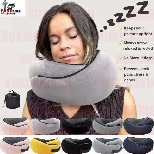 Travel Pillow Memory Foam U-shaped Cervical Neck Pillow Lightweight Traveling ♫