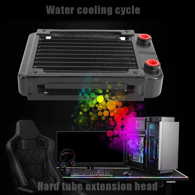 Pc Radiator Tube 10 TUBE COMPUTER Radiator 120mm CPU Heatsink Exchanger Aluminum CPU ...