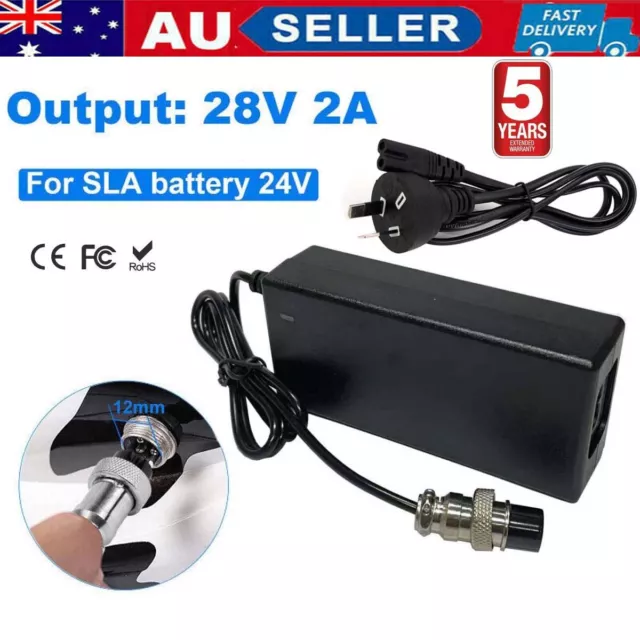 24V 2A Battery Charger Power For Razor Electric Scooter E100 E200 24 Volt +Cord