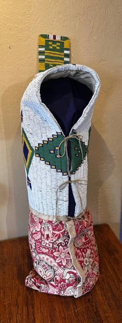 Antique OLD Native American Indian Sioux BEADED Soft Cradle 19th C.