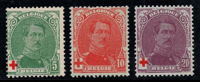 Belgique 1914 Mi. 107-109 Neuf * MH 100% Croix-Rouge, Albert Ier