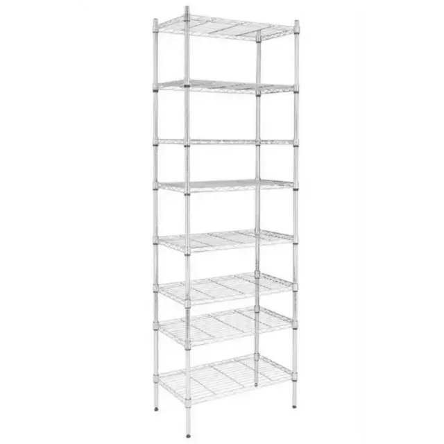 Commercial 8 Tier Chrome Wire Shelving - 6ft Height for Garage, Catering, Office