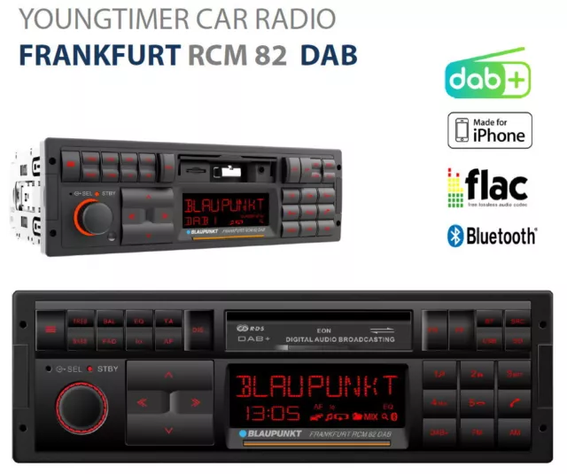 Blaupunkt Frankfurt Rcm 82 DAB Oldtimer Voiture Radio Bluetooth Fm USB SD SDHC