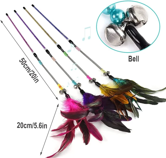Jouets Pour Chat Avec Plumes Et Baguette Pour Chat Jouet En Forme De Plume 3