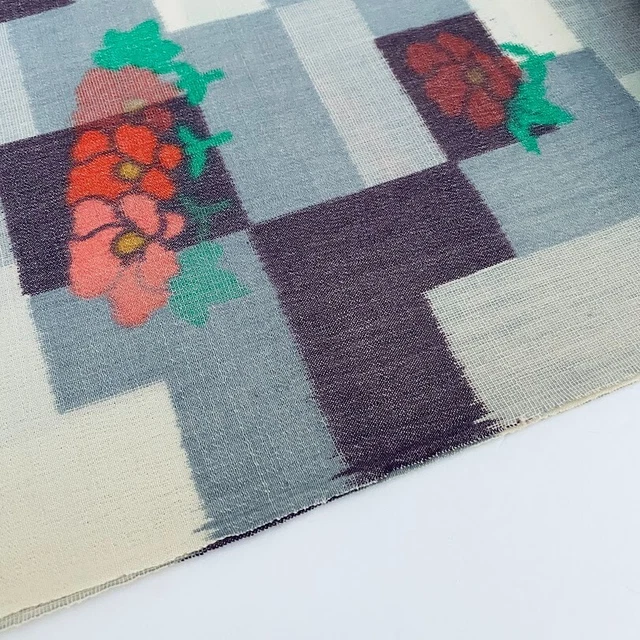 Camellia Hand Woven Folkart Wool UnUsed BOLT By the Yard Kimono Fabric BW62 3