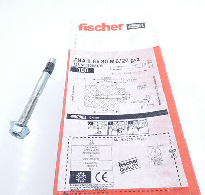 Fischer FNA II 6x30/20 anclaje de uñas 6x30 M6/20 gvz (galvanizado) VPE: 100 piezas