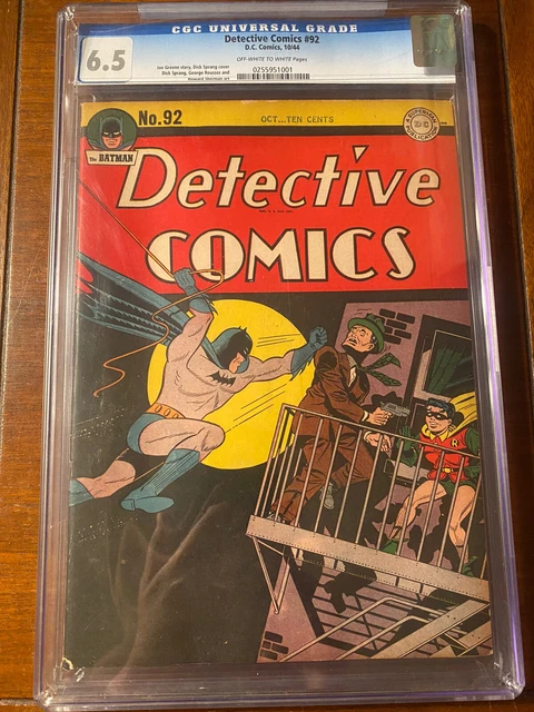 Detective Comics #92 10/44 Cgc 6.5 Oww Presents Way Higher! Nice Golden Age!