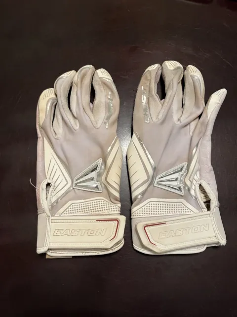 Easton Womens Fastpitch Ghost Batting Glove Pair Womens Medium White