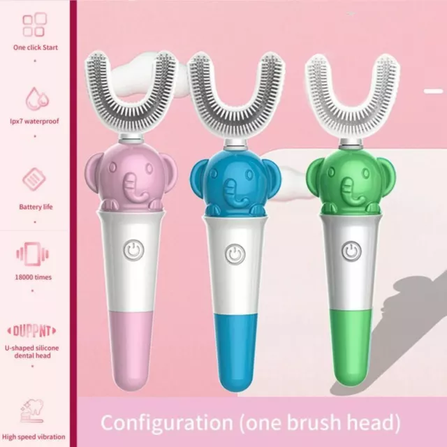 Children Tooth Brush U-Shaped Automatic 360° Electric ToothBrush Kids Age 3-12