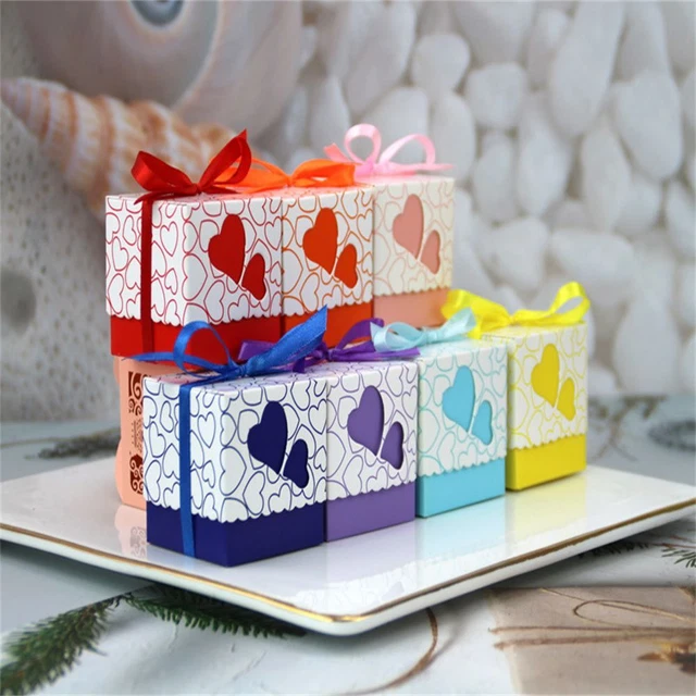 de fête Enfants Boîte à bonbons Coeur d'amour Étui carré Chocolat Sac