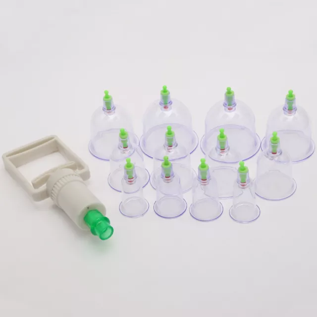 12Pcs Vacuum Cupping Cup Set Massage Kit Acupuncture Suction Massager Useful