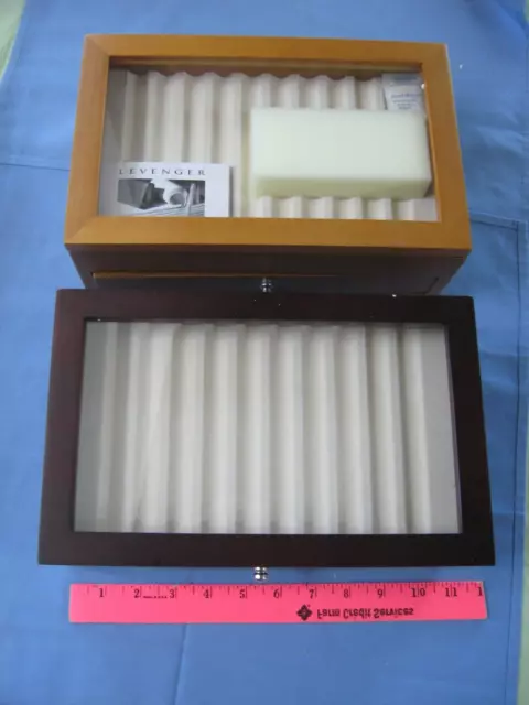 2 / 20 Place Levenger True Writer Wooden Pen Display Box / Case