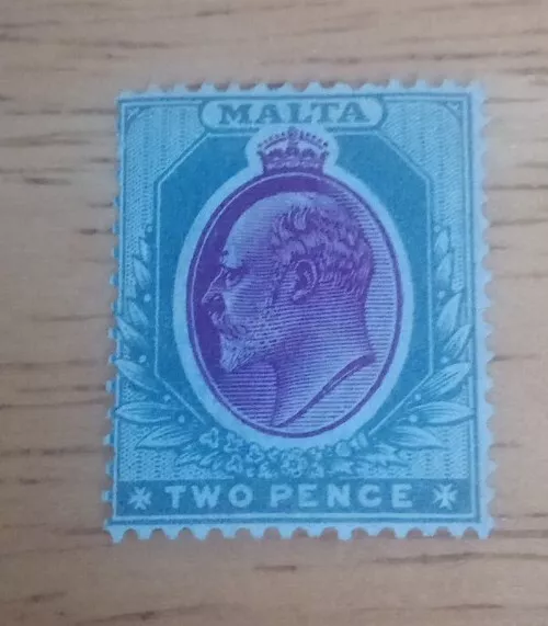 Malta Edward VII 1903 2d Purple & Grey Mint SG40 (C15)