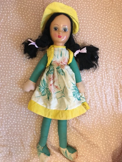 POUPEE ANCIENNE VINTAGE Porcelaine '80 magnifique cheveux Blonde 50cm