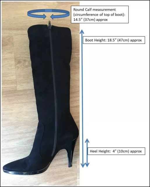 STYLISH LK BENNETT Black Suede Knee High Boots (Style Retta) Size Euro ...