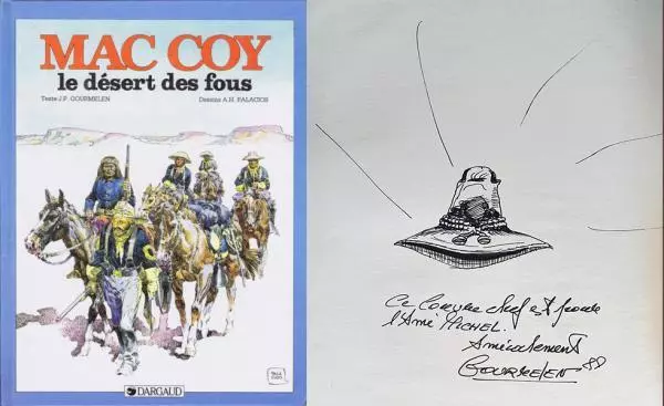 EO Mac Coy 14 Le désert des fous + dédicace dessin Gourmelen (Palacios) (TBE+)