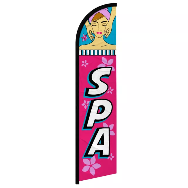 Spa Full Curve Windless Swooper Flag Beauty Services