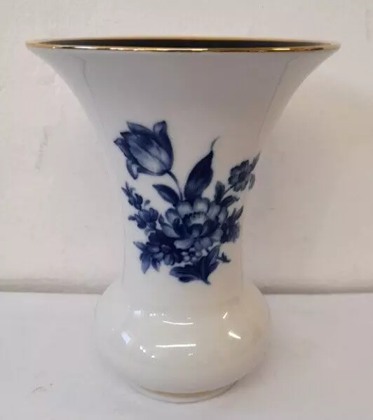 Royal Dux Vase Bohemia Porcelain Cobalt Blue Gold Trim Quality Flower Vase Czech