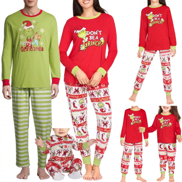 The Grinch Christmas Pyjamas Family Matching Boy Girl PJs Set Nightwear Pajamas