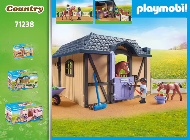 Playmobil 71238 Country Riding Stable, Horse box with adjoining paddock, Horse a 2
