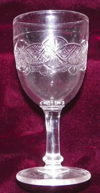 Antique Wine Goblet Chain Early American Pattern Glass Portland EAPG 1880s