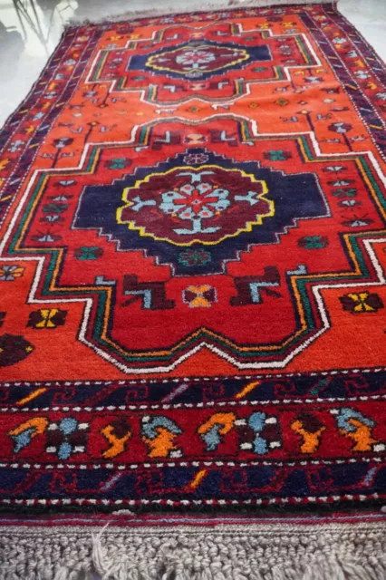Vintage Turkish Rug, Tribal Ethnic Handknotted Carpet, Wool Rug, Handmade